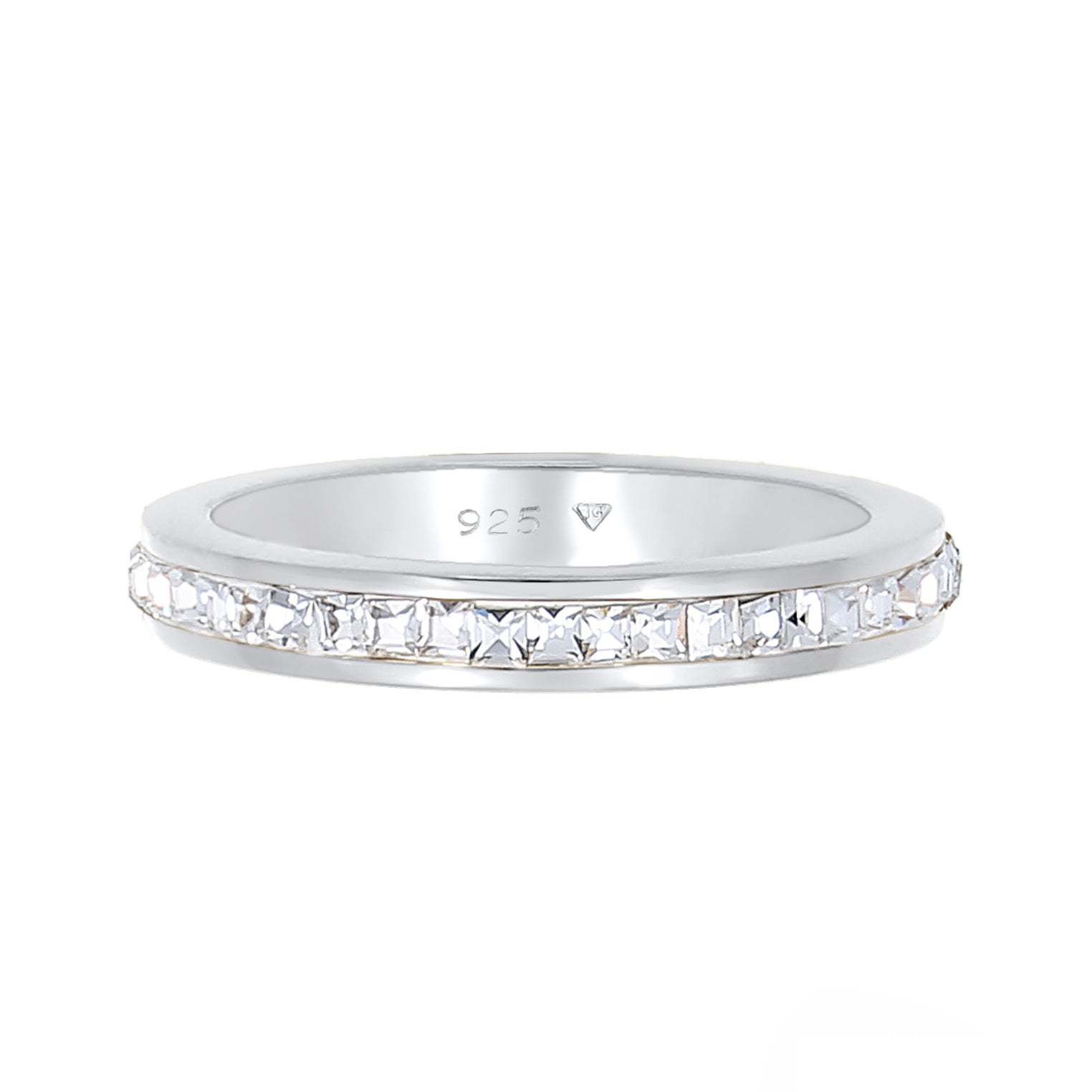 Silber - Elli PREMIUM | Bandring | Kristall ( Weiß ) | 925er Sterling Silber