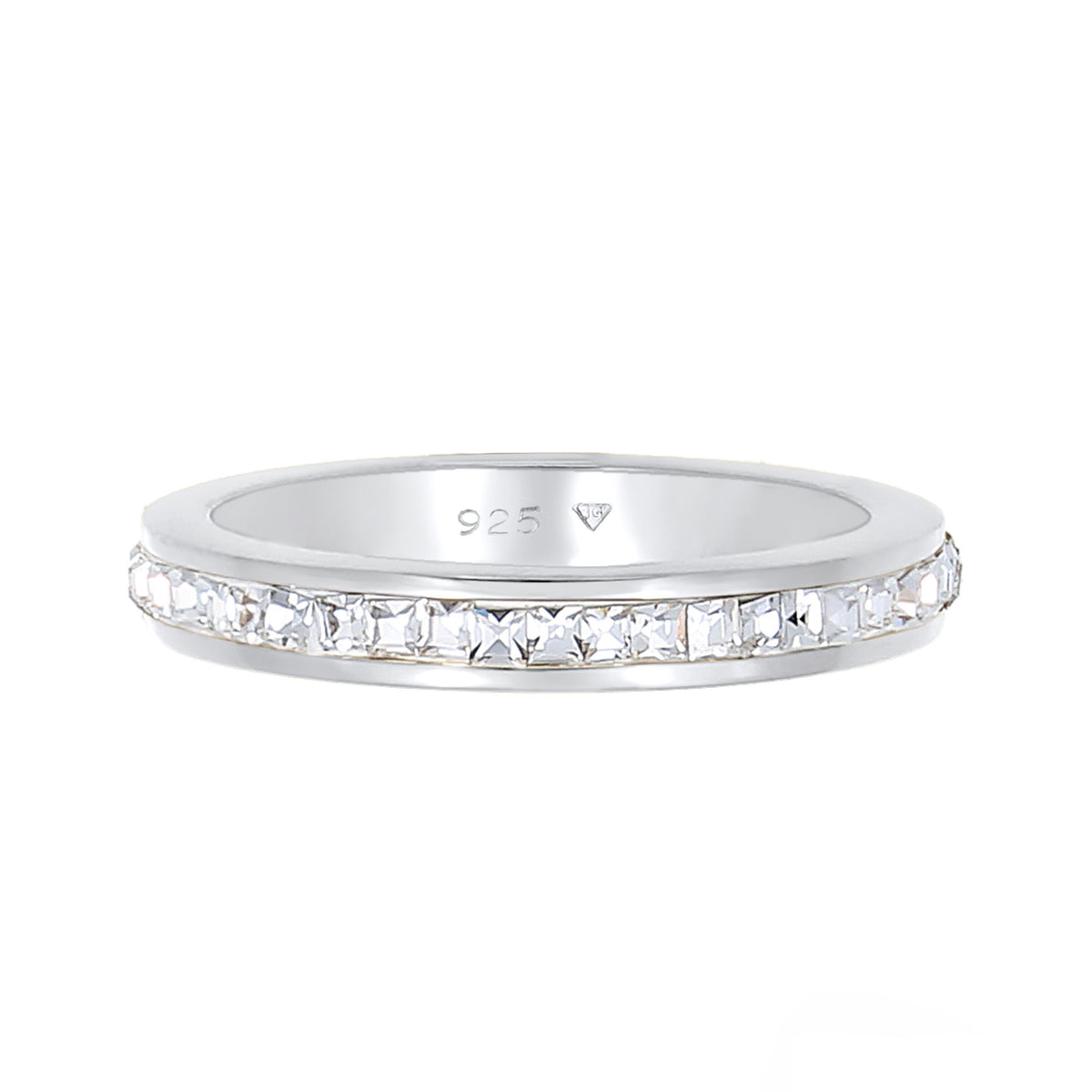 Silber - Elli PREMIUM | Bandring | Kristall (Weiß) | 925er Sterling Silber
