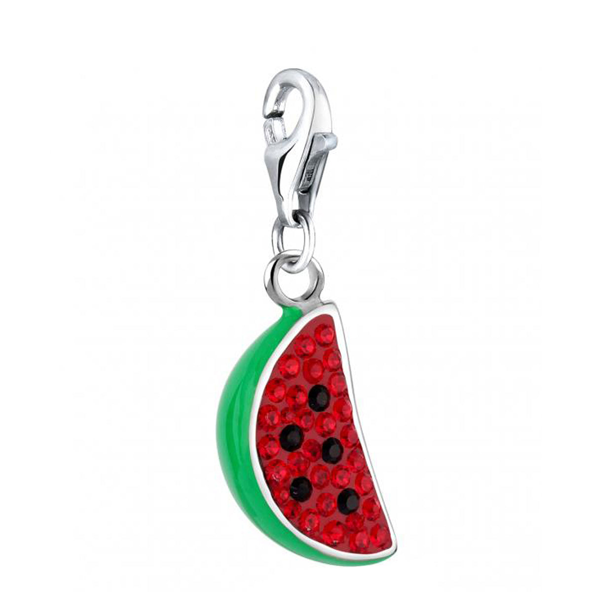 Silber - Nenalina | Charm Früchte | Kristall ( Schwarz ) | 925er Sterling Silber