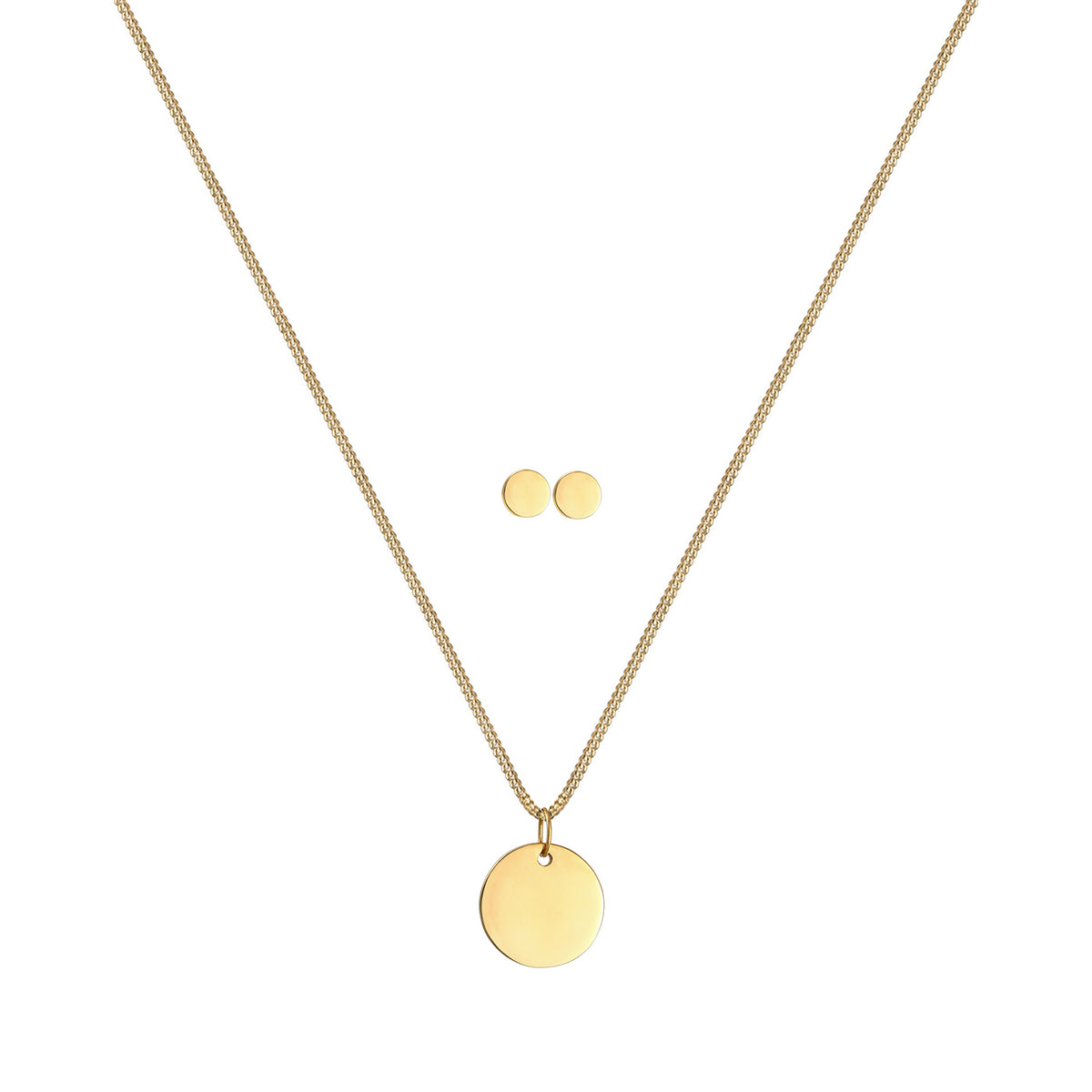 Gold - Elli PREMIUM | Schmuckset  Geo | 585 Gelbgold