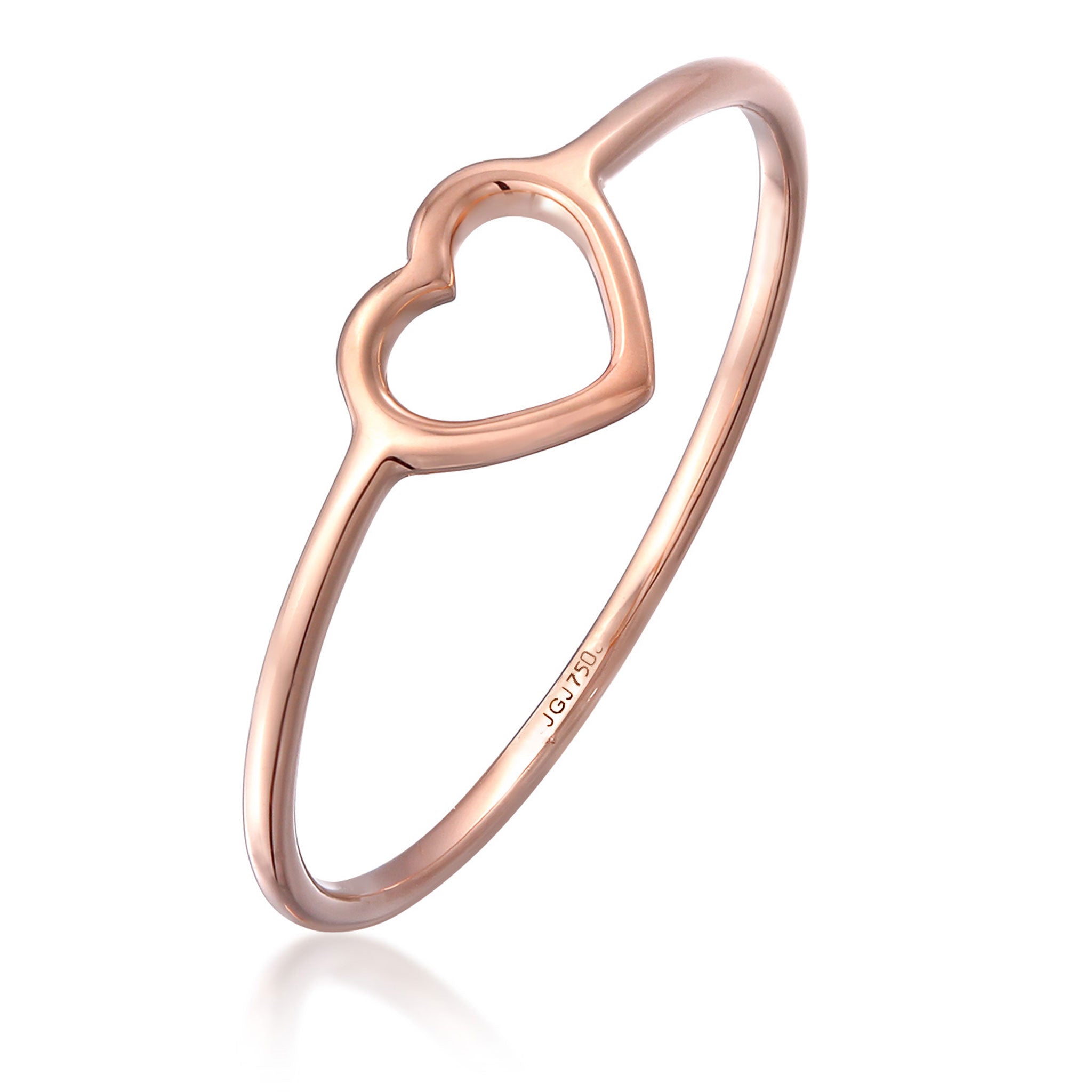 Roségold - Elli PREMIUM | Ring Herz | 750 Roségold