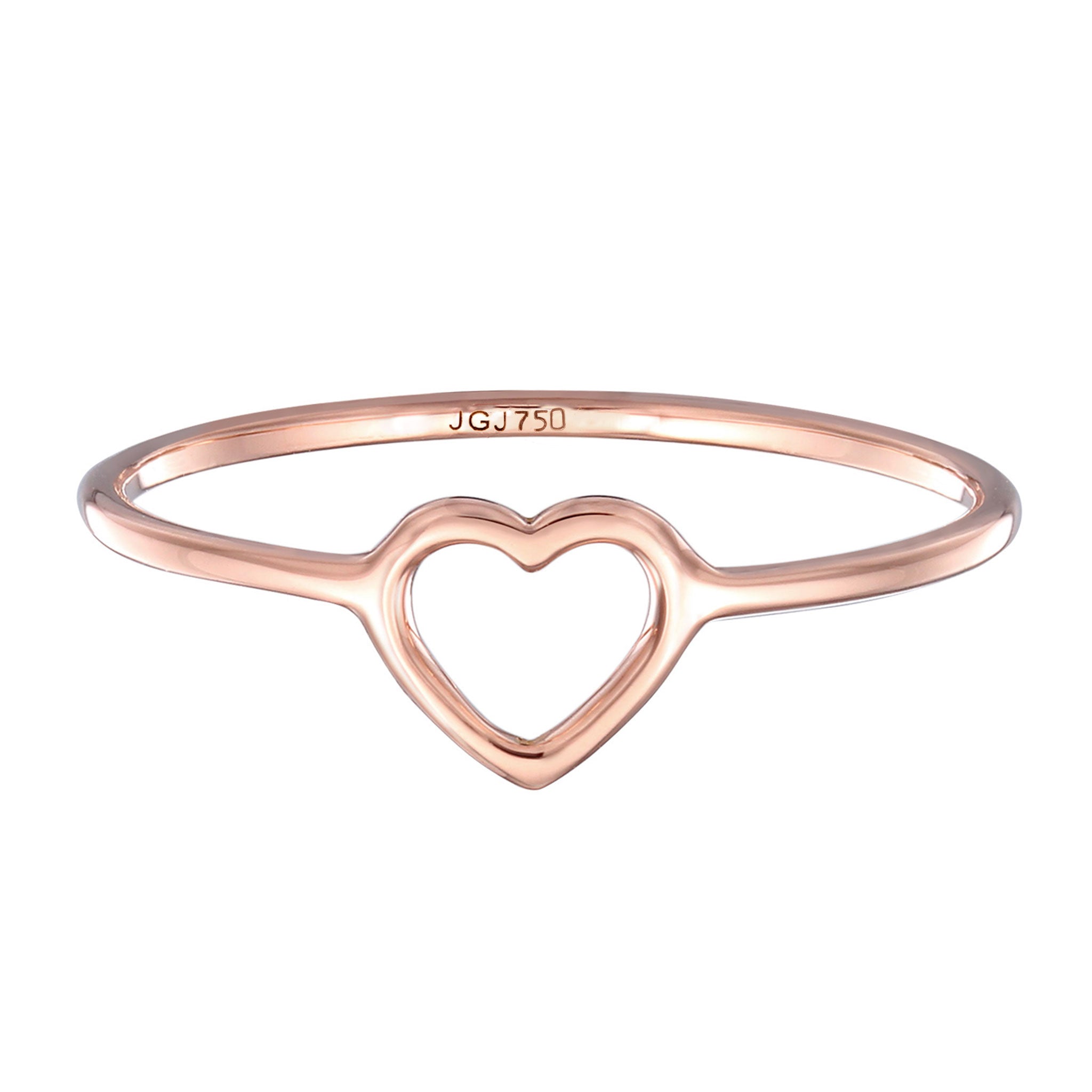 Roségold - Elli PREMIUM | Ring Herz | 750 Roségold