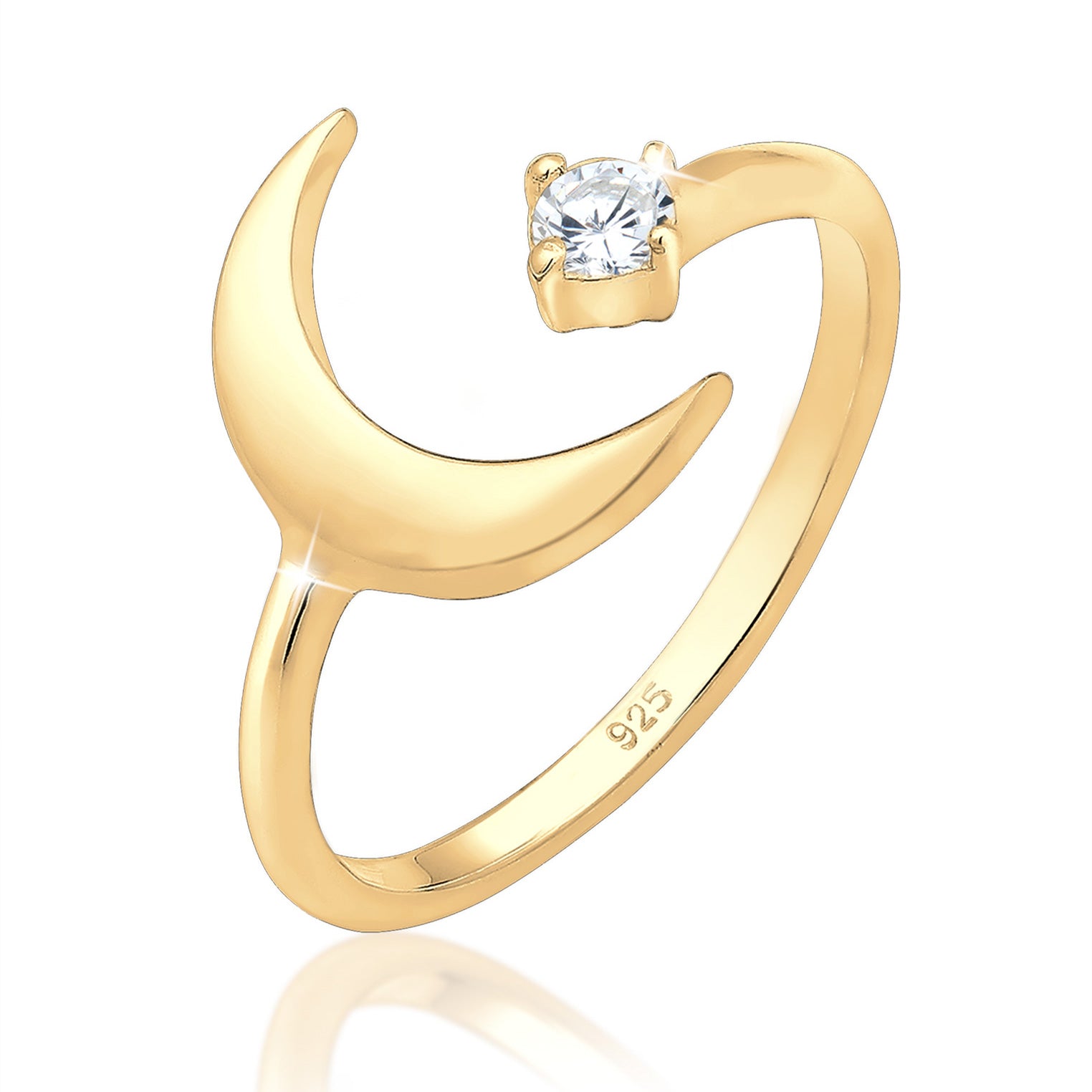 Gold - Elli | Ring Astro | Zirkonia ( Weiß ) | 925 Sterling Silber vergoldet