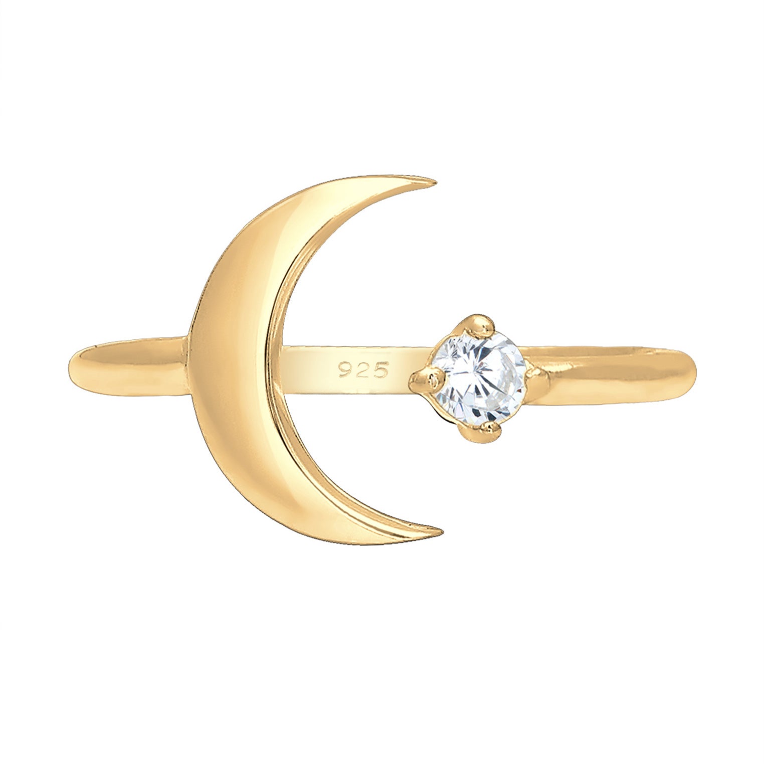 Gold - Elli | Ring Astro | Zirkonia ( Weiß ) | 925 Sterling Silber vergoldet