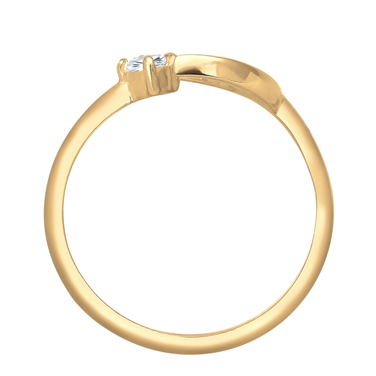 Gold - Elli | Ring Astro | Zirkonia ( Weiß ) | 925 Sterling Silber vergoldet