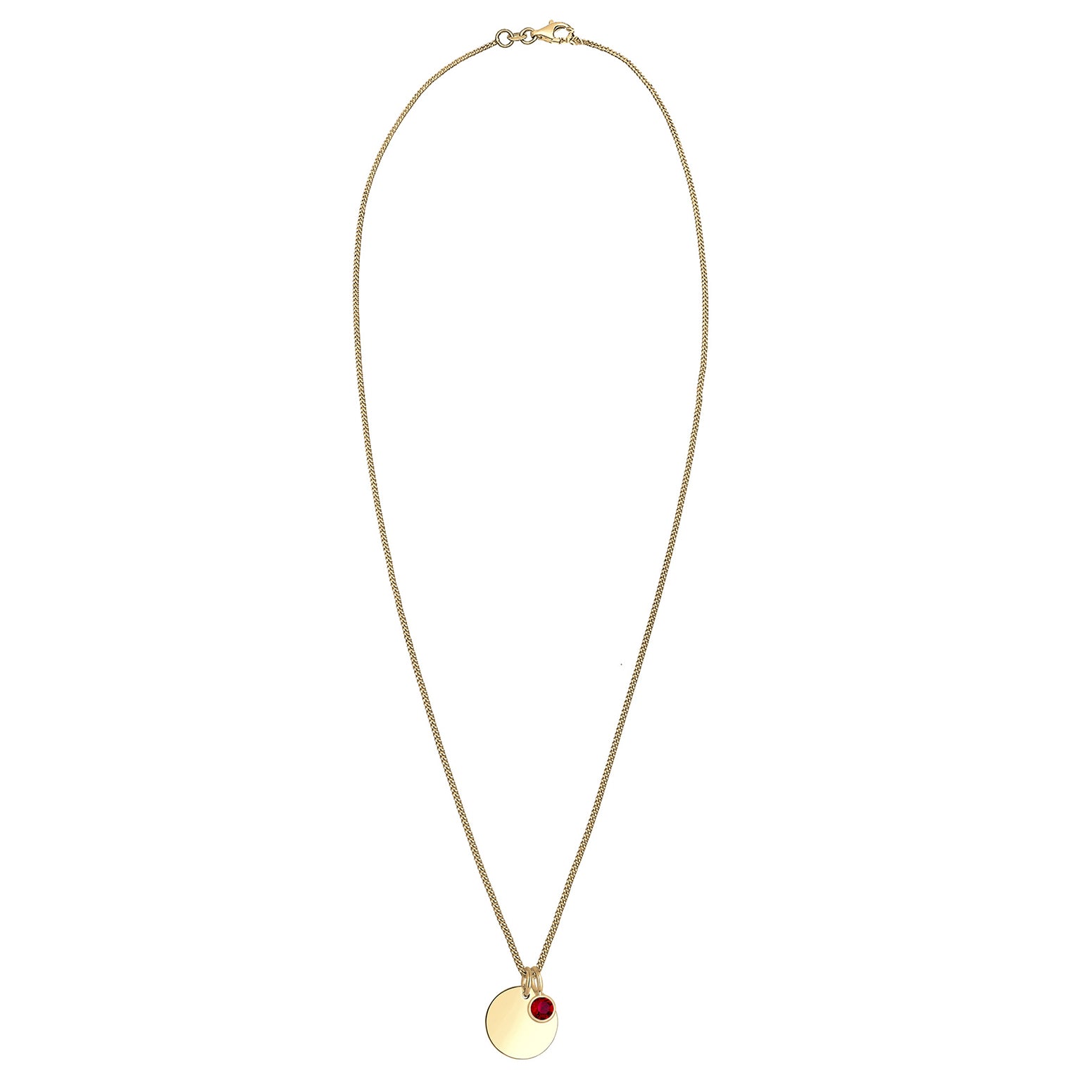 Rot - Elli | Halskette Geburtsstein | Kristall ( Pink ) | 925 Sterling Silber vergoldet
