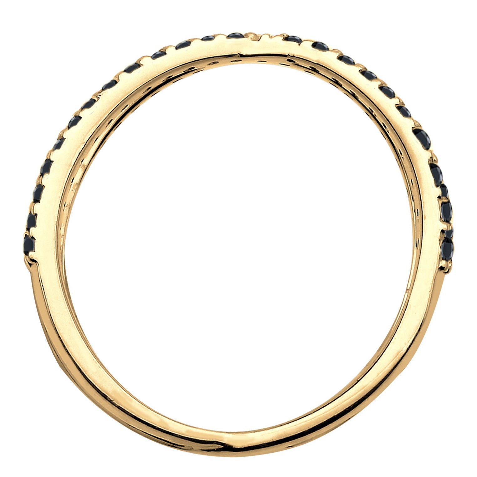 Schwarz - Elli | Wickelring | Zirkonia ( Schwarz ) | 925 Sterling Silber vergoldet