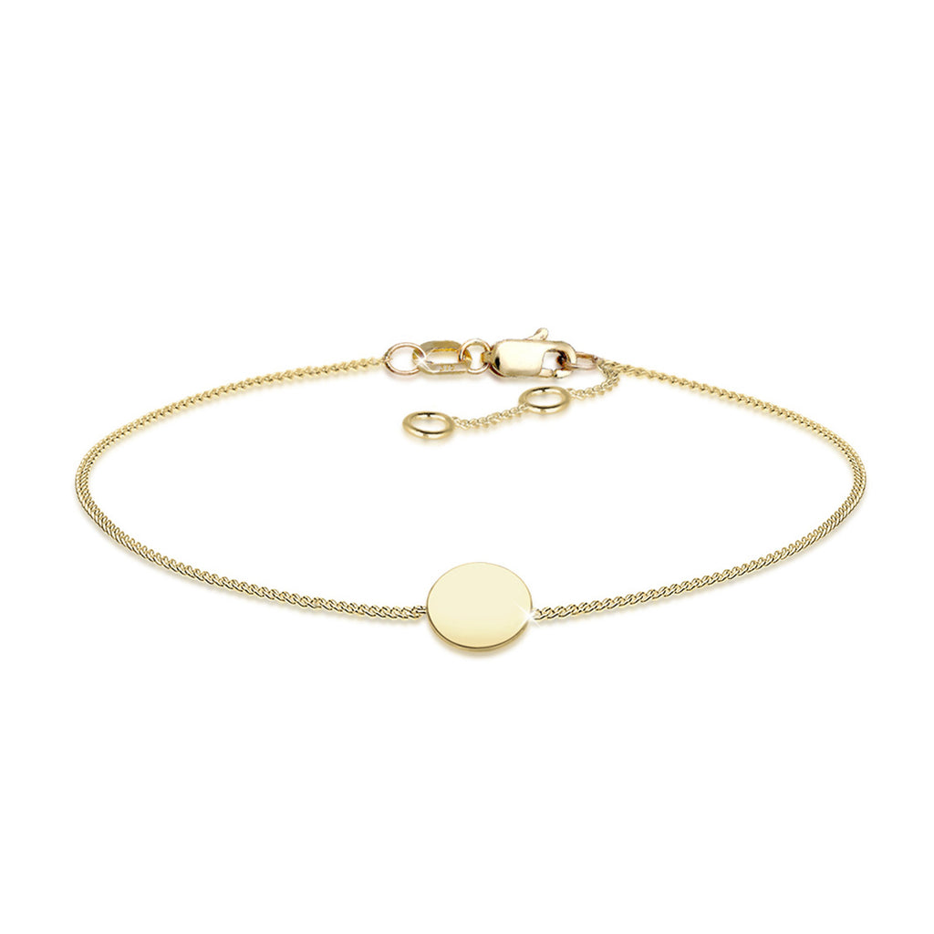 Gold - Elli PREMIUM | Armband Plättchen Geo | 375 Gelbgold