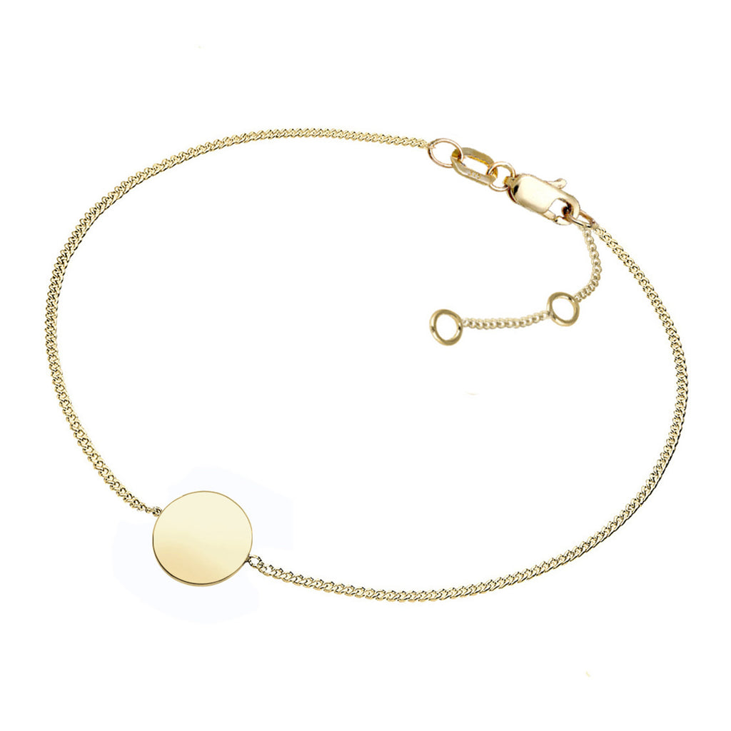 Gold - Elli PREMIUM | Armband Plättchen Geo | 375 Gelbgold