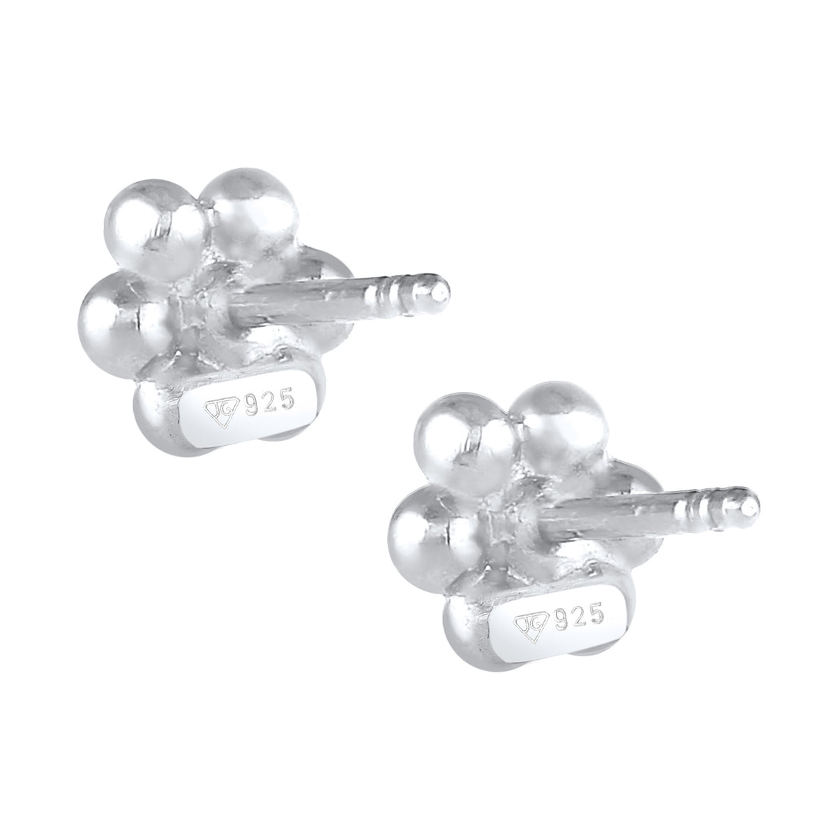 Rosa - Elli | Ohrring Blume | Perle, Kristall ( Rosa ) | 925er Sterling Silber