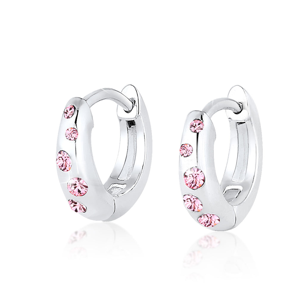 Silber - Elli | Ohrring | Kristall ( Rosa ) | 925er Sterling Silber