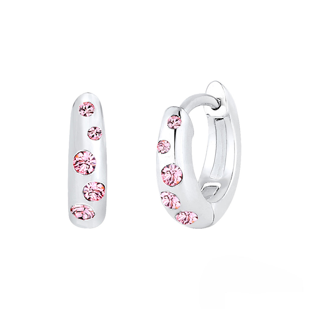 Silber - Elli | Ohrring | Kristall ( Rosa ) | 925er Sterling Silber