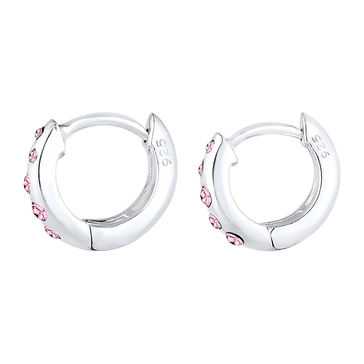 Silber - Elli | Ohrring | Kristall ( Rosa ) | 925er Sterling Silber