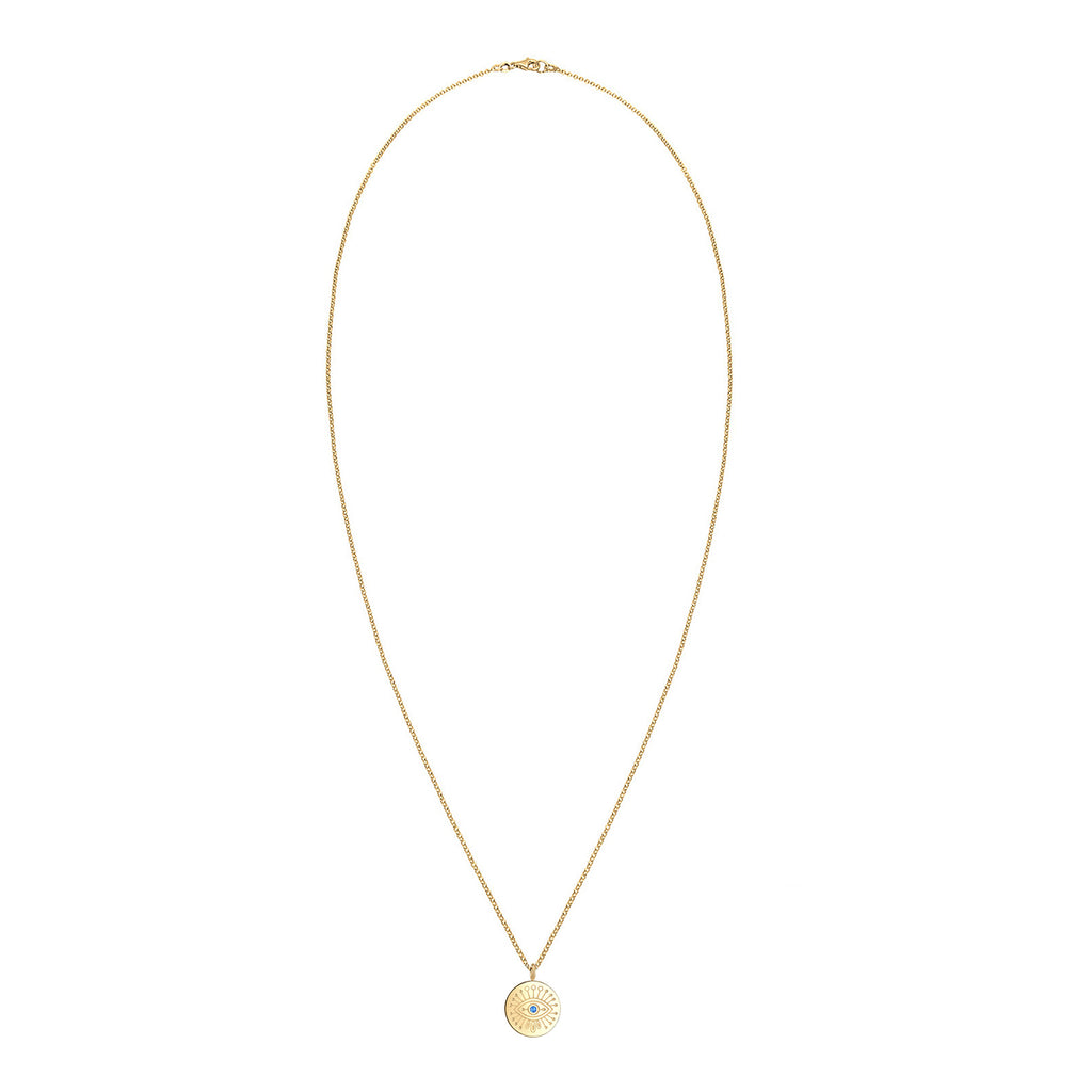Gold - Elli | Halskette Evil Eye | Kristall (Blau) | 925 Sterling Silber vergoldet