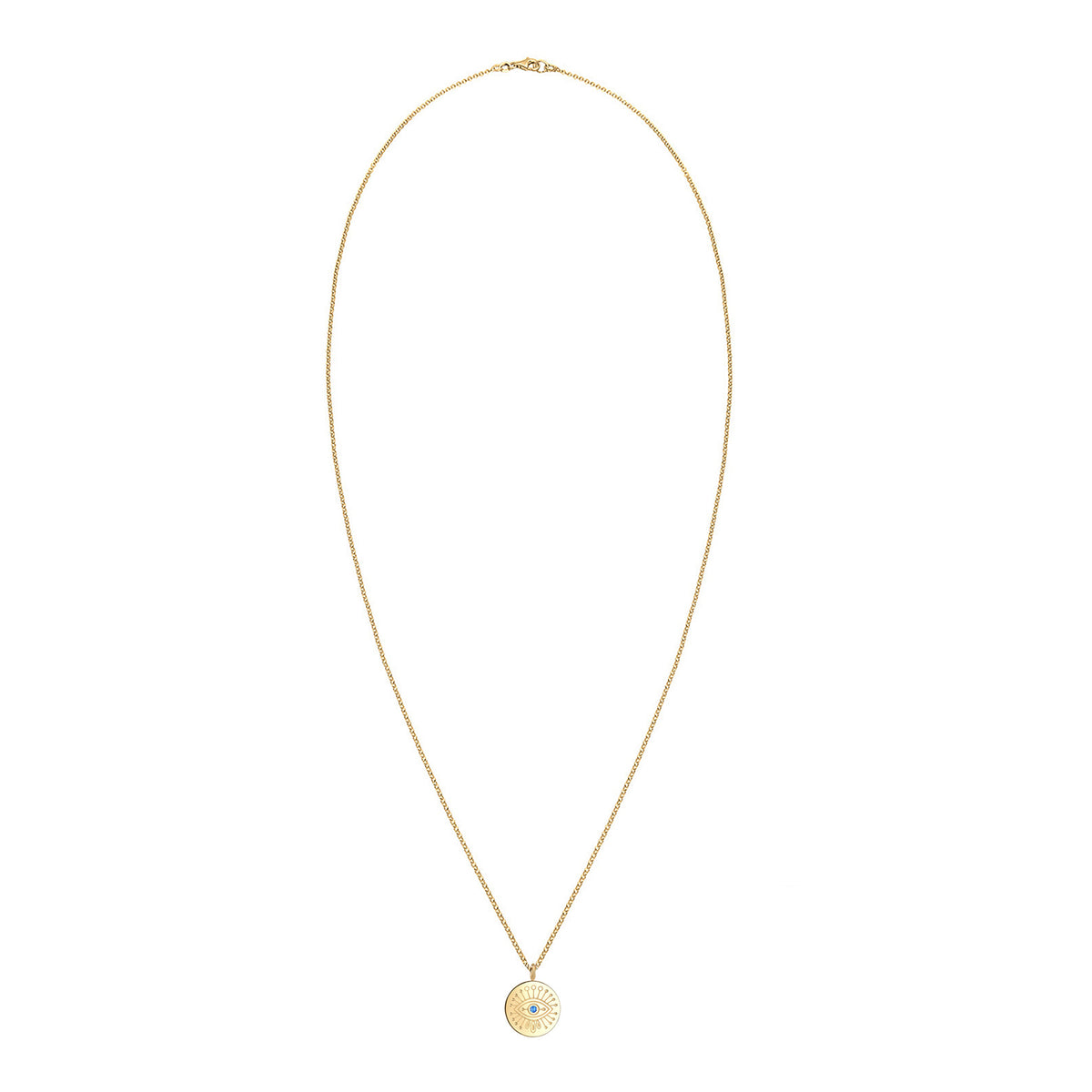 Gold - Elli | Halskette Evil Eye | Kristall (Blau) | 925 Sterling Silber vergoldet