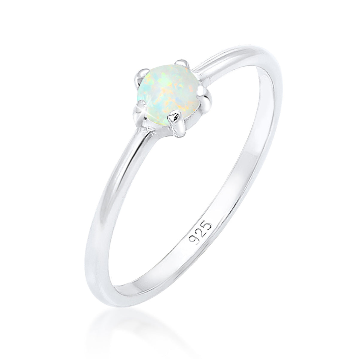 Silber - Elli | Ring | Opal ( Weiß ) | 925er Sterling Silber