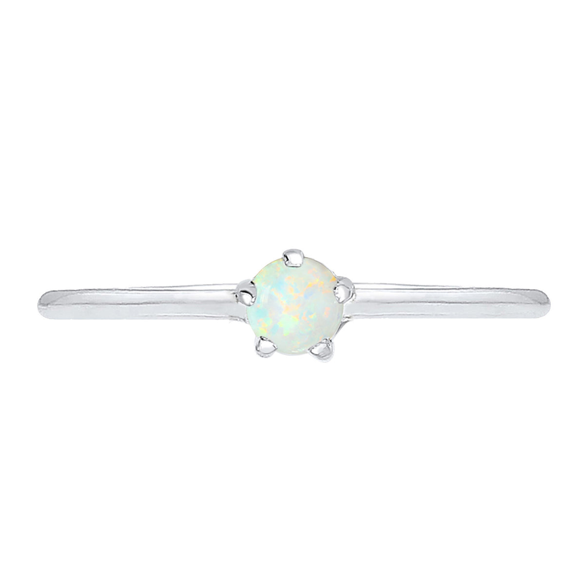 Silber - Elli | Ring | Opal ( Weiß ) | 925er Sterling Silber