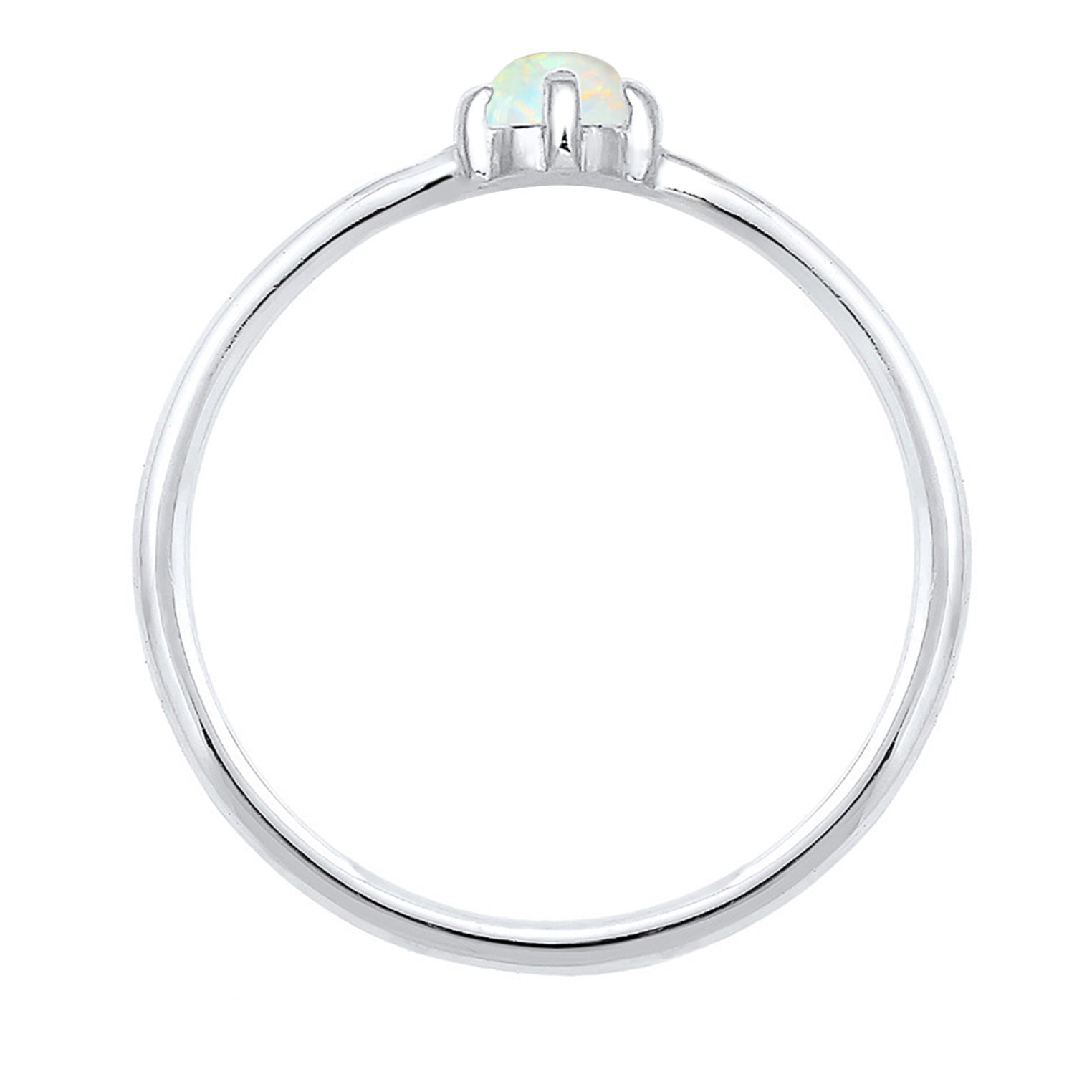 Silber - Elli | Ring | Opal ( Weiß ) | 925er Sterling Silber