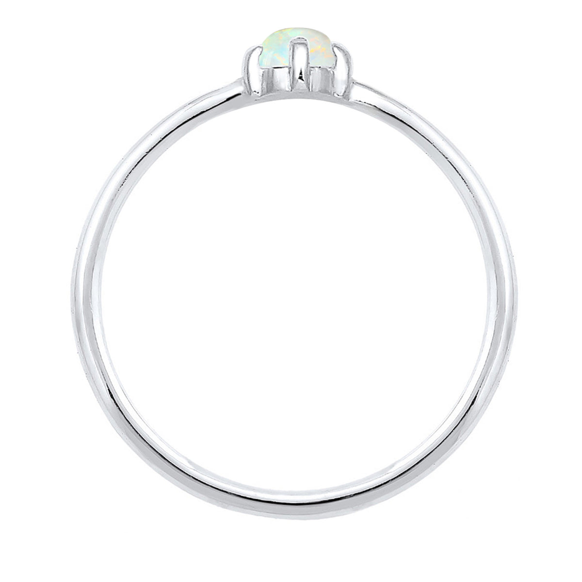 Silber - Elli | Ring | Opal ( Weiß ) | 925er Sterling Silber