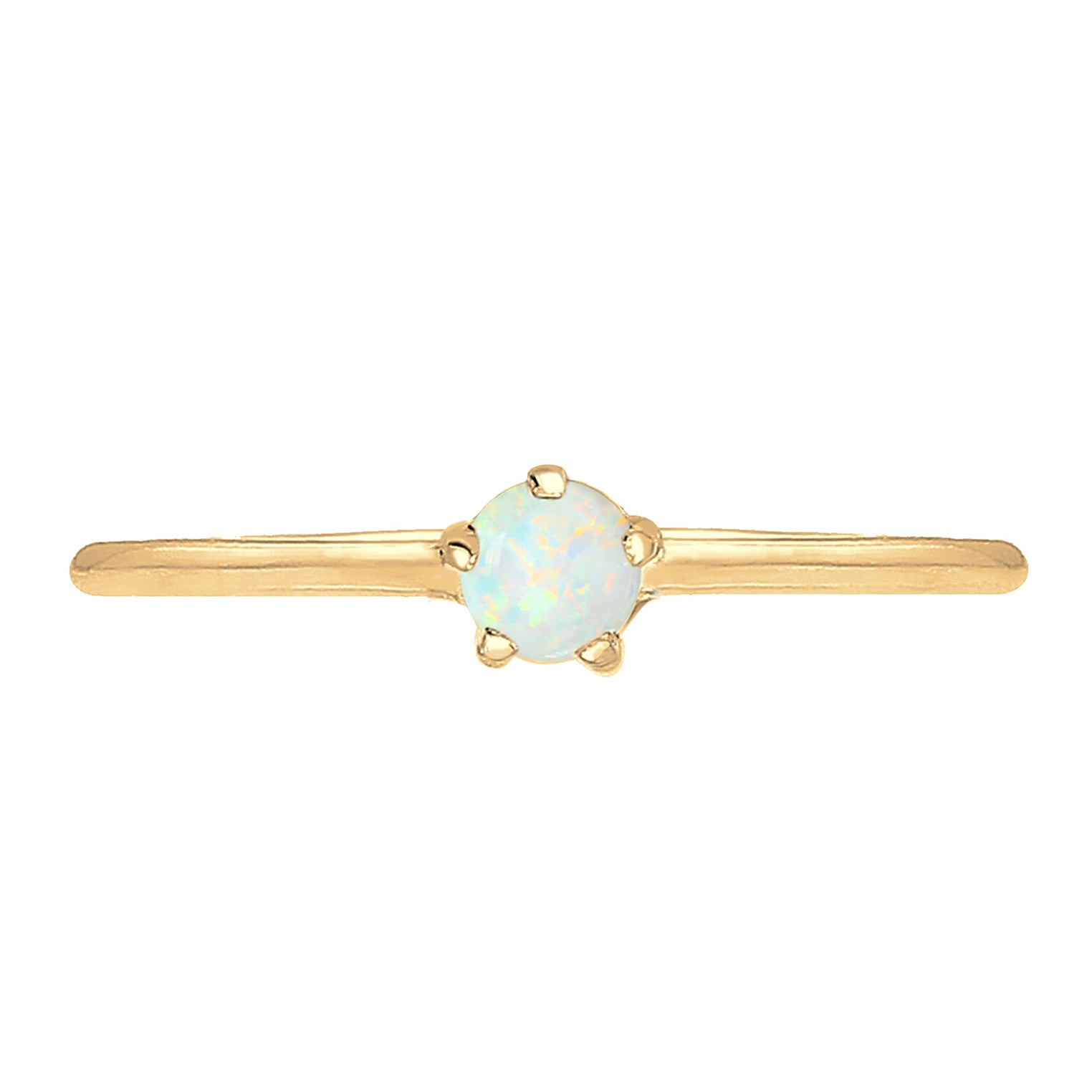 Gold - Elli | Ring | Opal ( Weiß ) | 925 Sterling Silber vergoldet