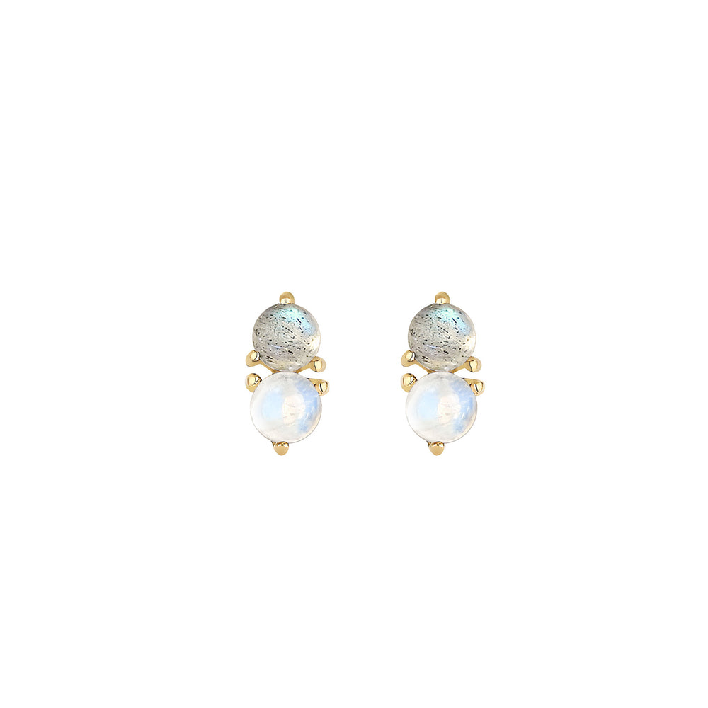 Stud Earrings | moonstone ( white )