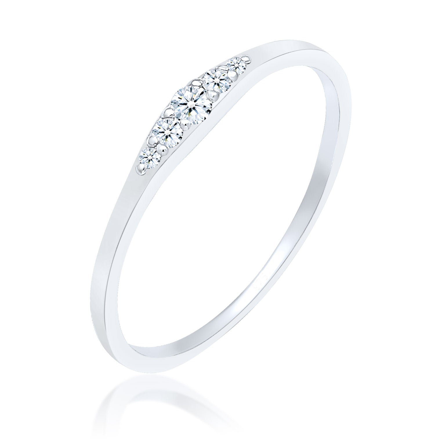 Silber - Elli DIAMONDS | Verlobungsring | Diamant ( Weiß, 0,07 ct ) | 925er Sterling Silber