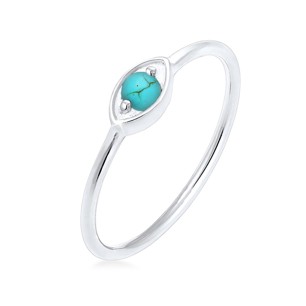 Silber - Elli | Ring Evil Eye | Howlith ( Türkis ) | 925er Sterling Silber