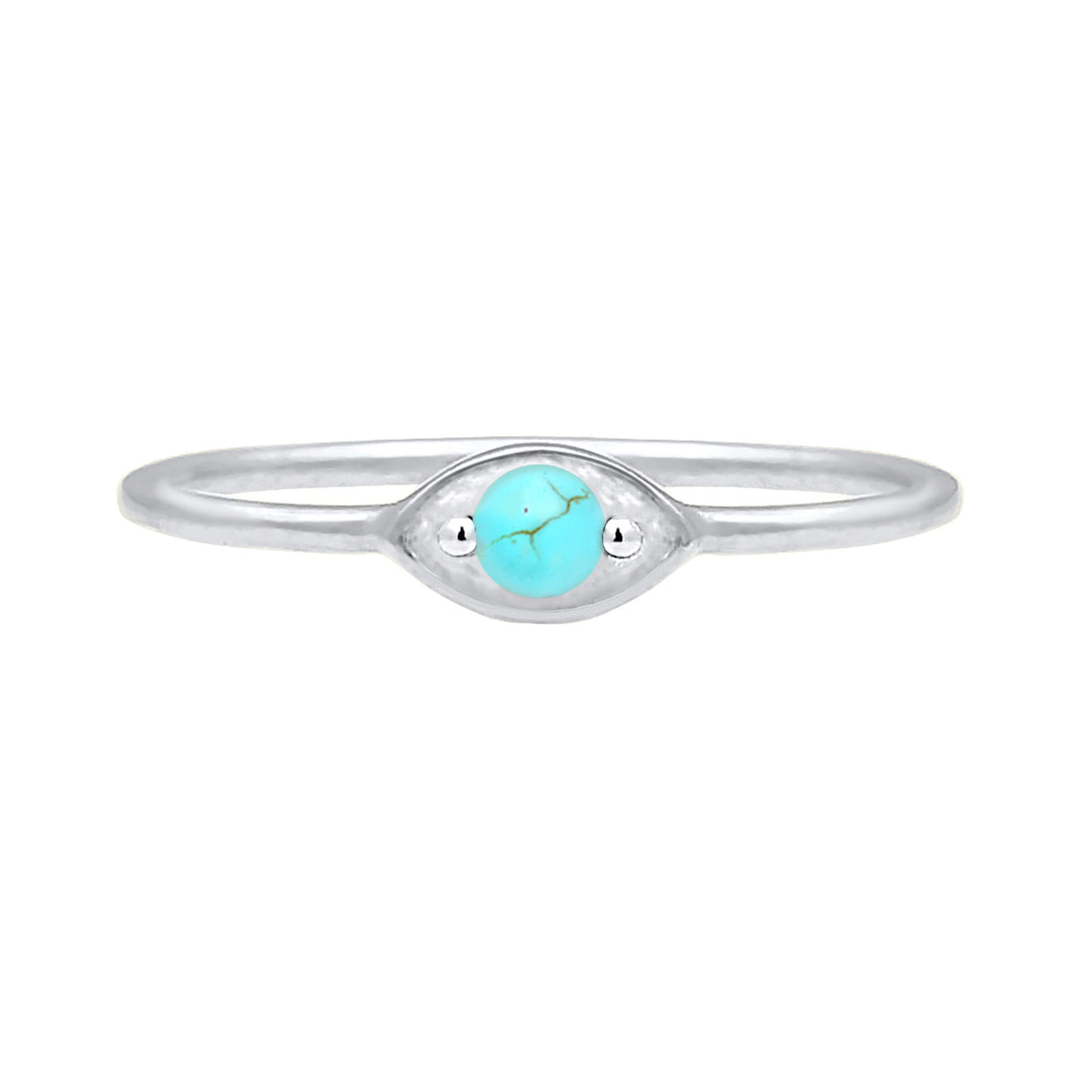 Silber - Elli | Ring Evil Eye | Howlith ( Türkis ) | 925er Sterling Silber