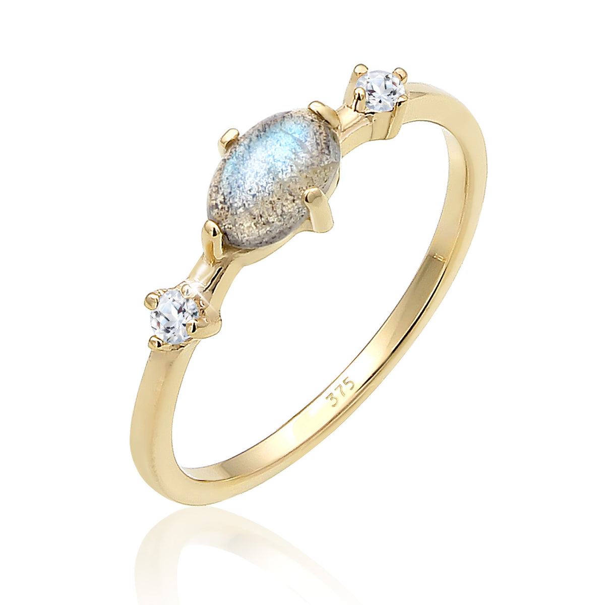 Gold - Elli PREMIUM | Ring | Topas ( Weiß ) | 375 Gelbgold