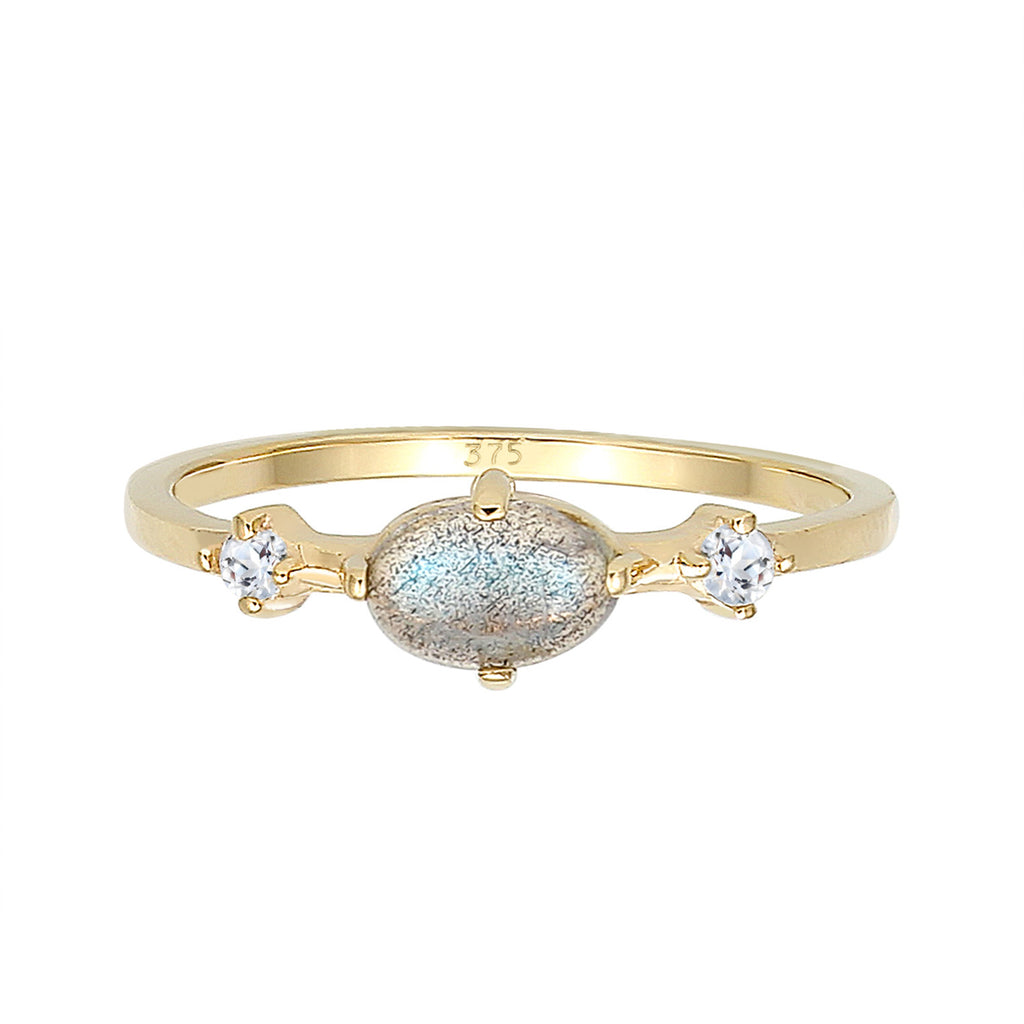 Gold - Elli PREMIUM | Ring | Topas ( Weiß ) | 375 Gelbgold