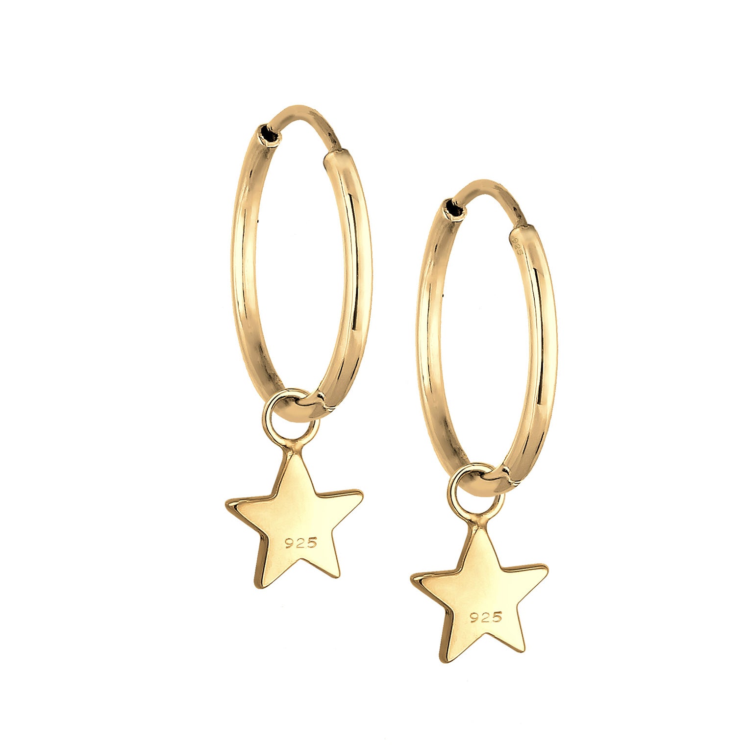 Gold - Elli | Creole Astro | 925 Sterling Silber vergoldet