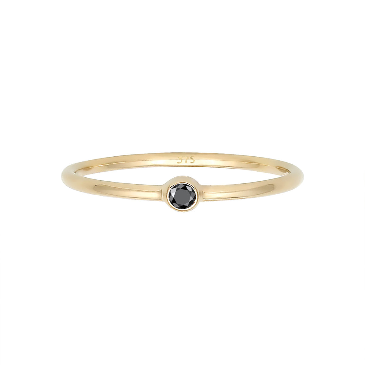 Gold - Elli DIAMONDS | Verlobungsring | Diamant ( Schwarz, 0,03 ct ) | 375 Gelbgold
