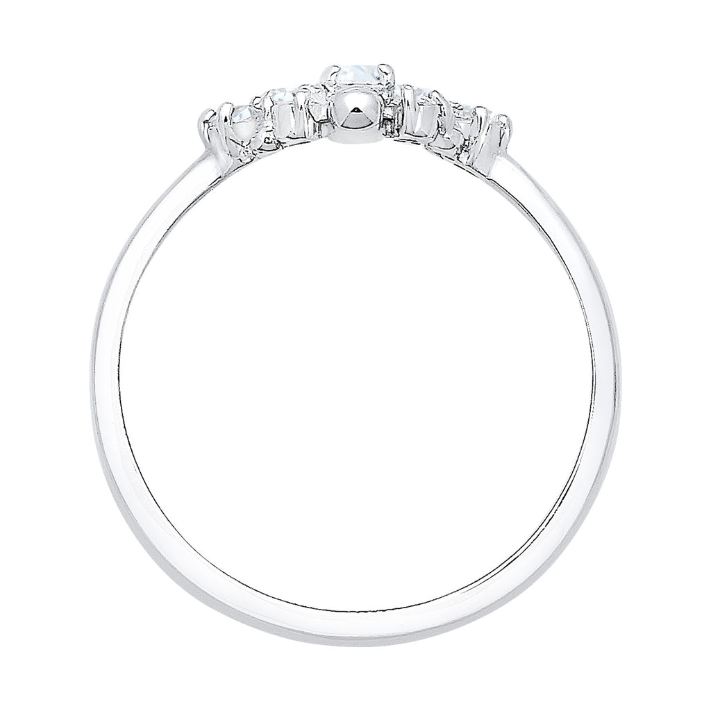 Silber - Elli | Verlobungsring | Zirkonia ( Weiß ) | 925er Sterling Silber