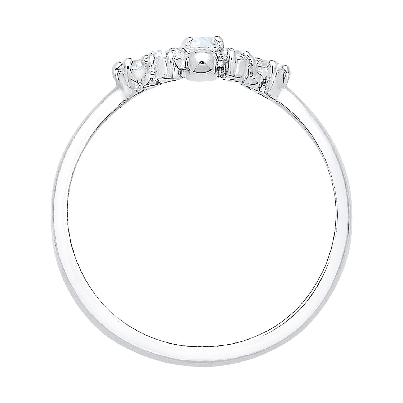 Silber - Elli | Verlobungsring | Zirkonia ( Weiß ) | 925er Sterling Silber