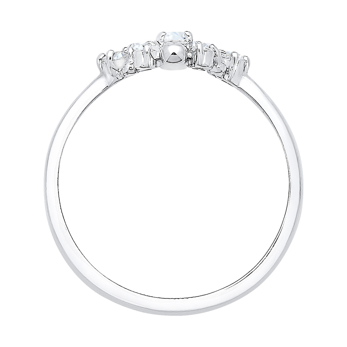 Silber - Elli | Verlobungsring | Zirkonia ( Weiß ) | 925er Sterling Silber