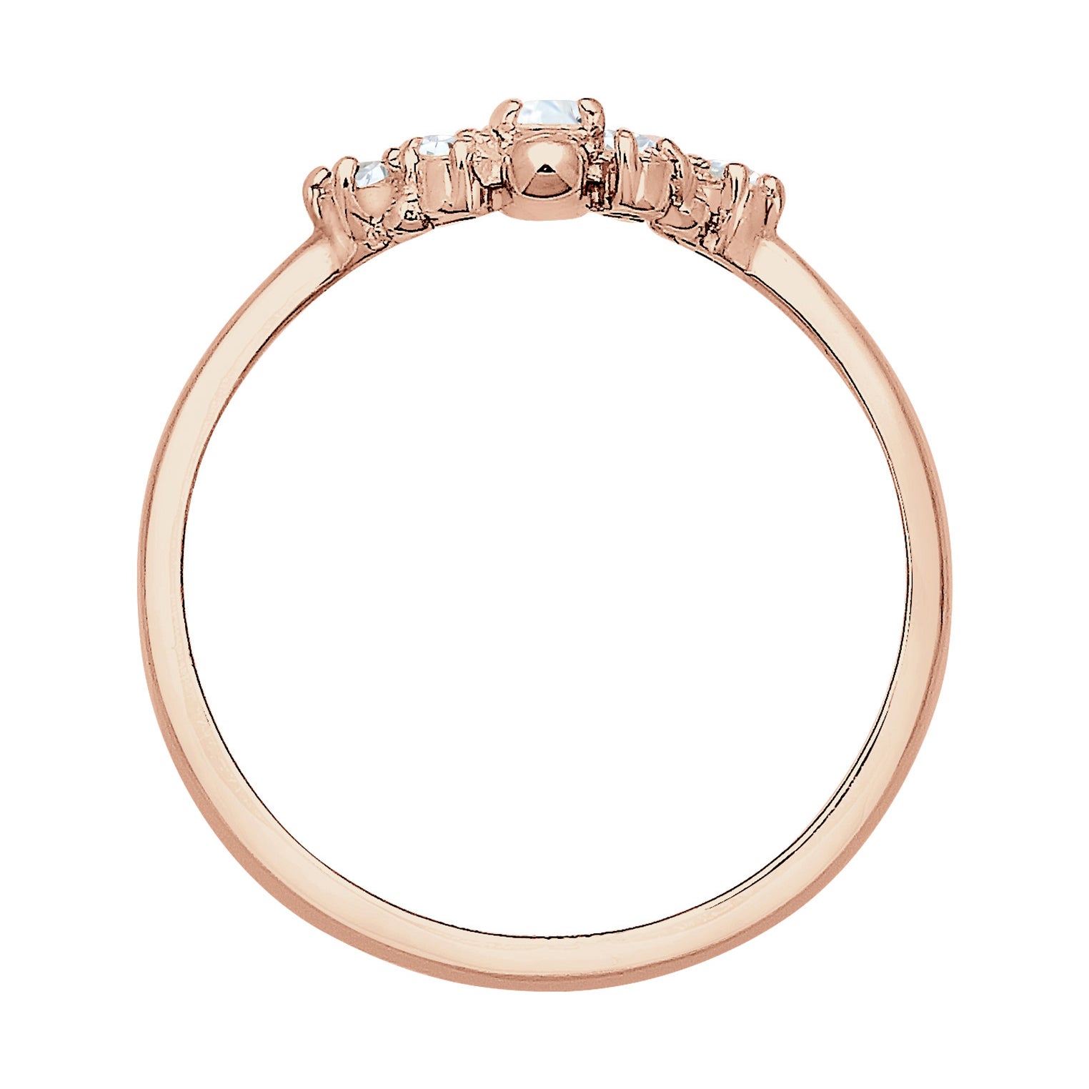 Roségold - Elli | Verlobungsring | Zirkonia ( Weiß ) | 925 Sterling Silber Rosegold