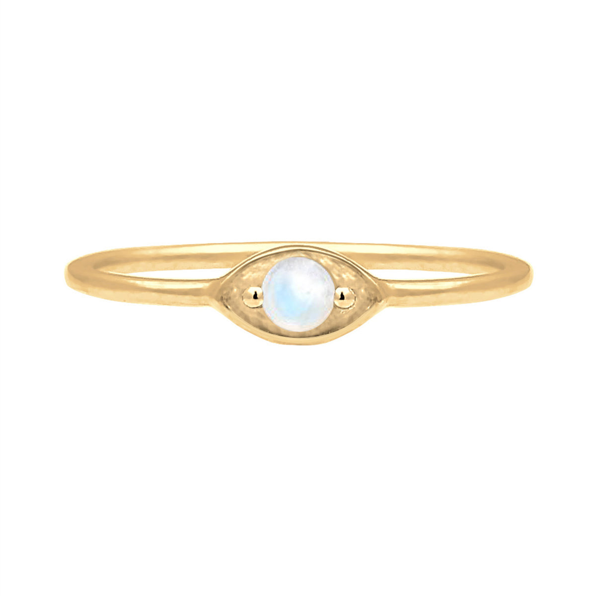 Gold - Elli | Ring Evil Eye | Mondstein ( Weiß ) | 925 Sterling Silber vergoldet