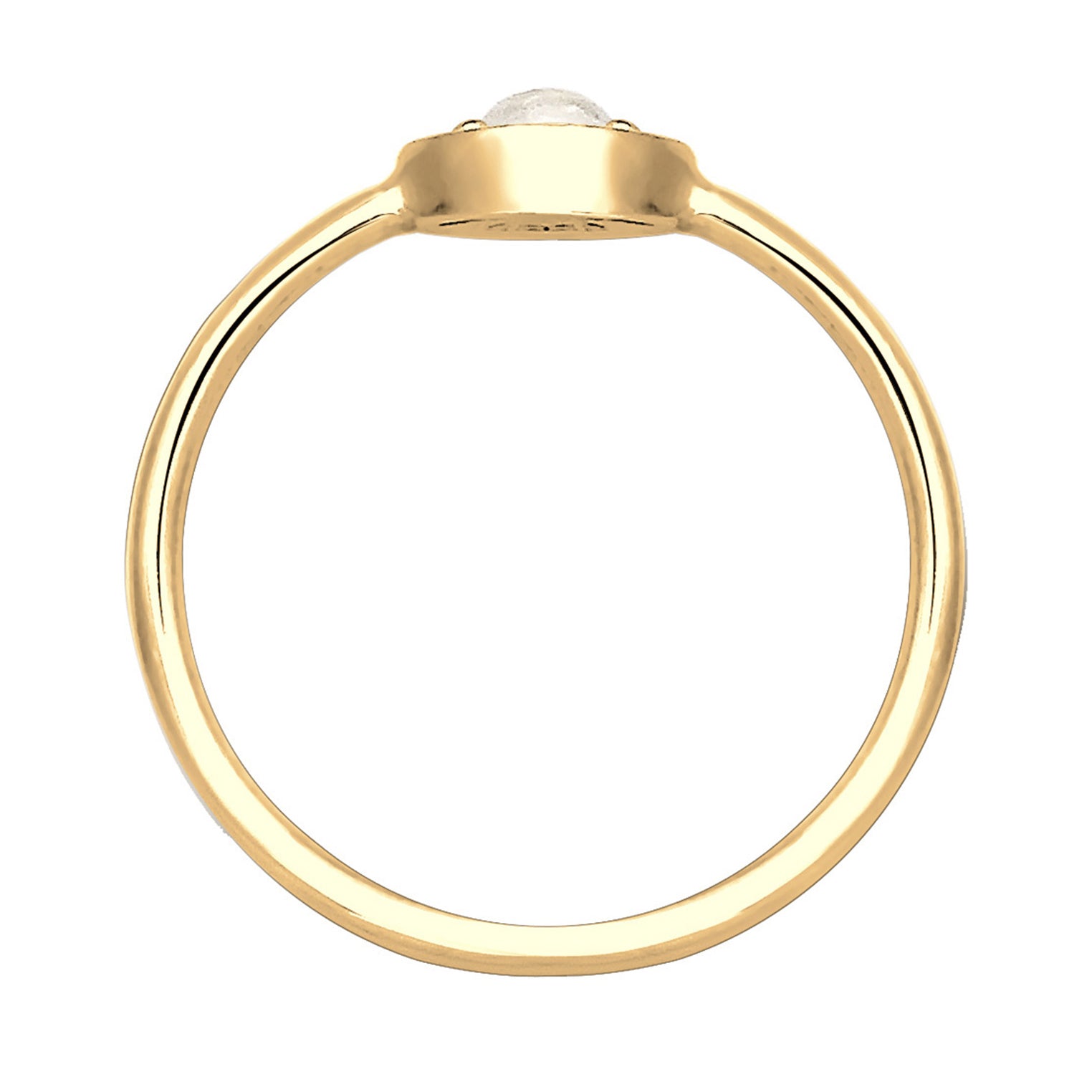 Gold - Elli | Ring Evil Eye | Mondstein ( Weiß ) | 925 Sterling Silber vergoldet