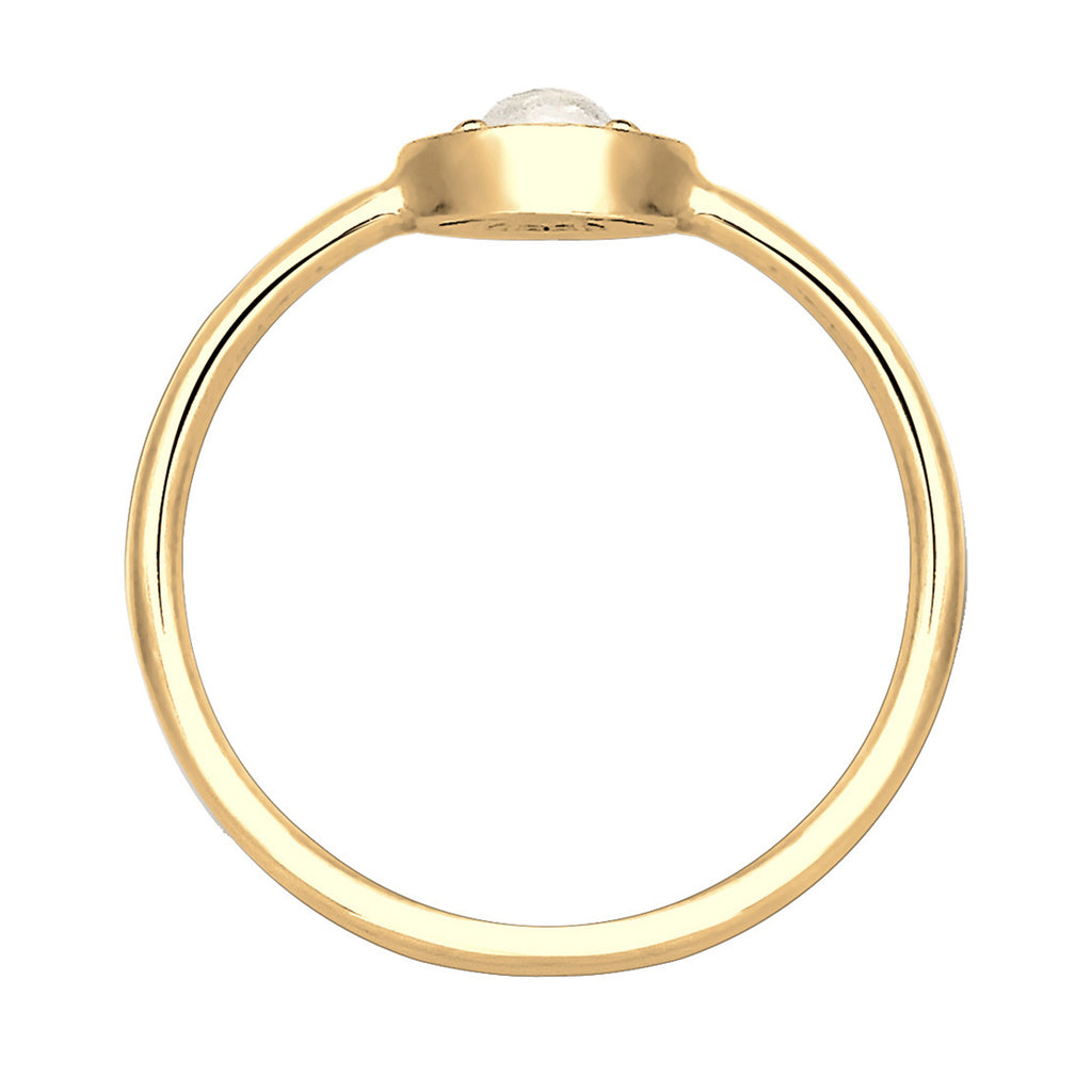 Gold - Elli | Ring Evil Eye | Mondstein ( Weiß ) | 925 Sterling Silber vergoldet