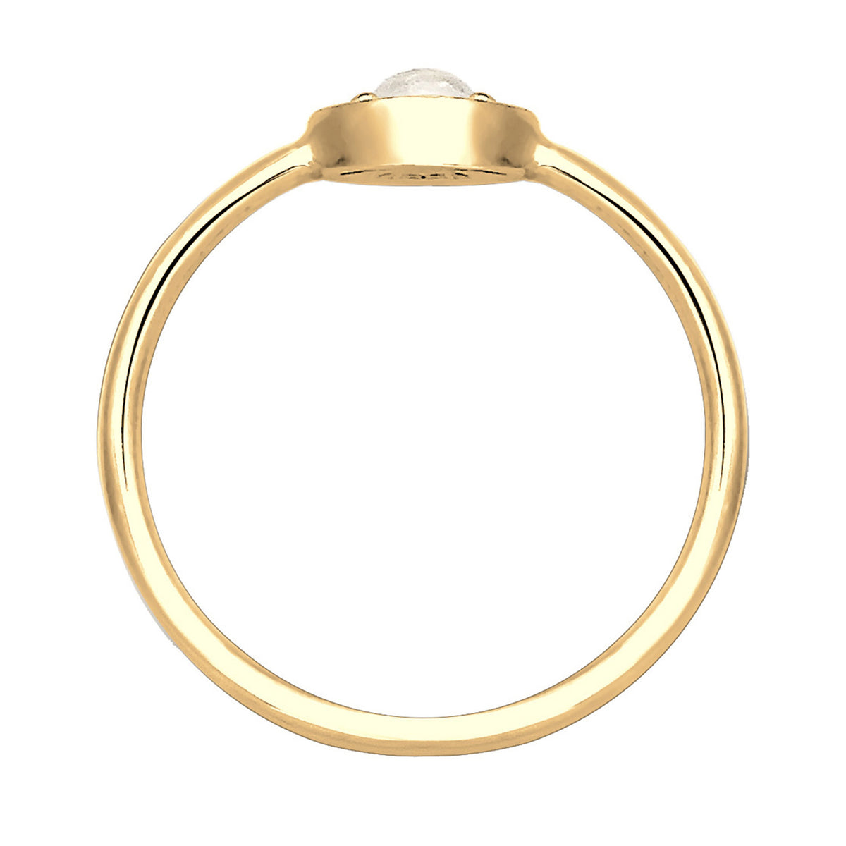 Gold - Elli | Ring Evil Eye | Mondstein ( Weiß ) | 925 Sterling Silber vergoldet