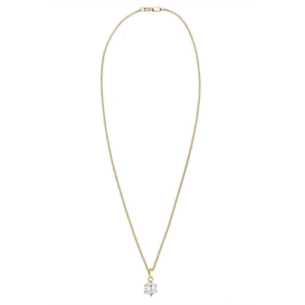 Gold - Elli PREMIUM | Solitär-Kette | Zirkonia (Weiß) | 375 Gelbgold