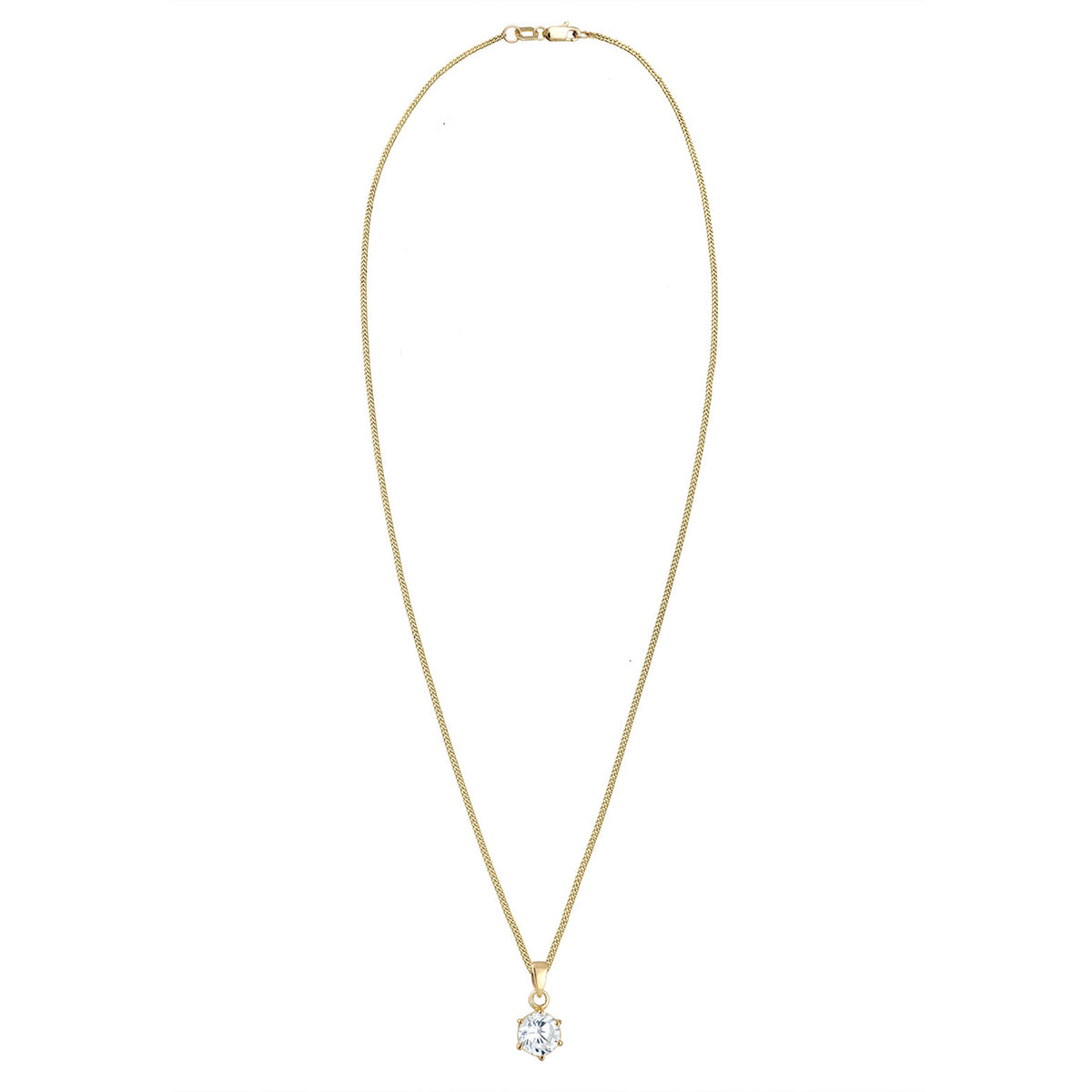 Gold - Elli PREMIUM | Solitär-Kette | Zirkonia (Weiß) | 375 Gelbgold