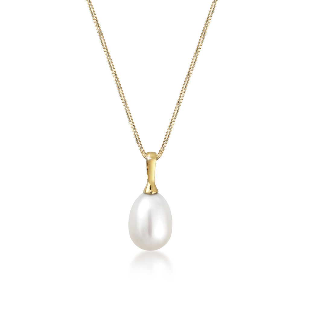Gold - Elli PREMIUM | Halskette | Süßwasserperle | 375 Gelbgold