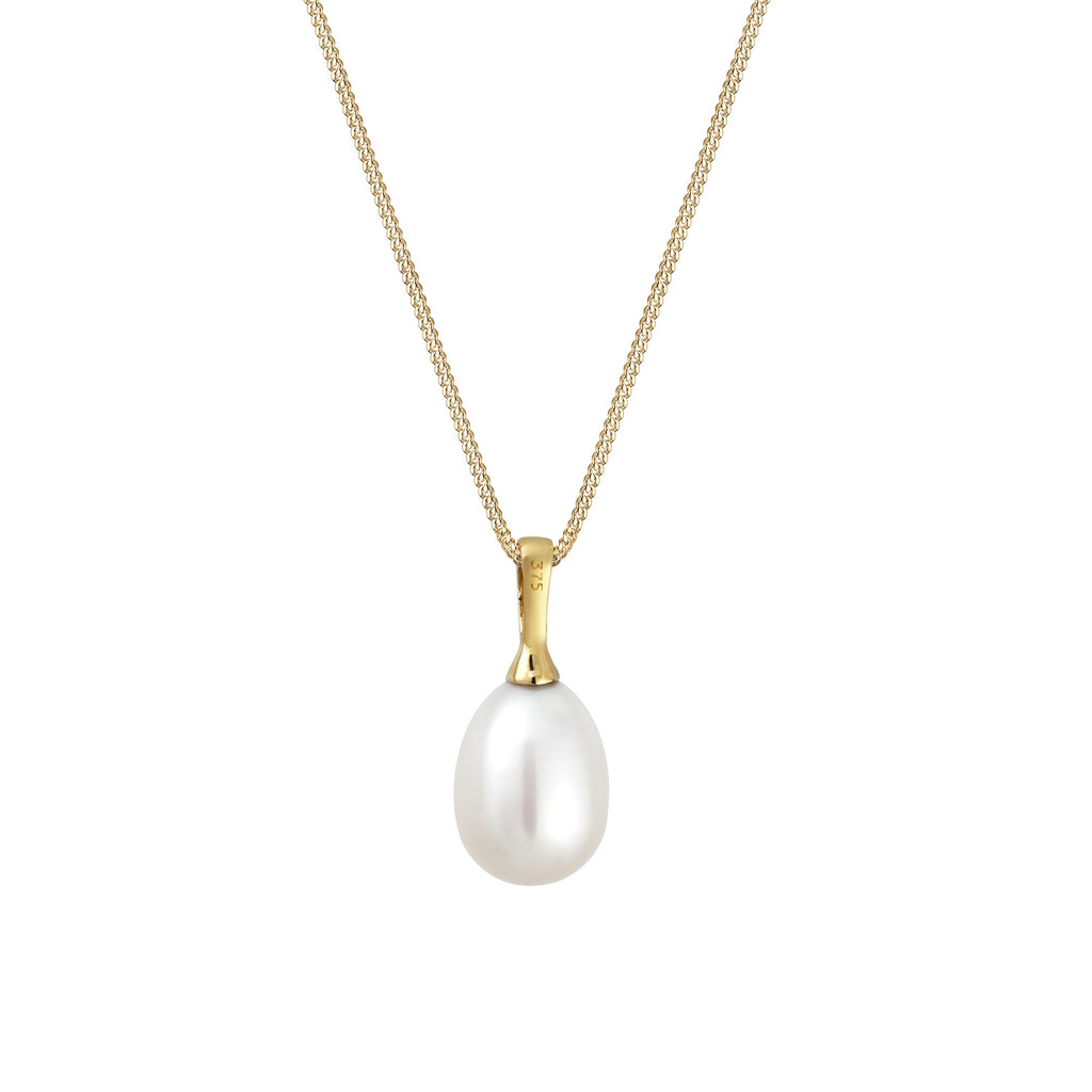 Gold - Elli PREMIUM | Halskette | Süßwasserperle | 375 Gelbgold
