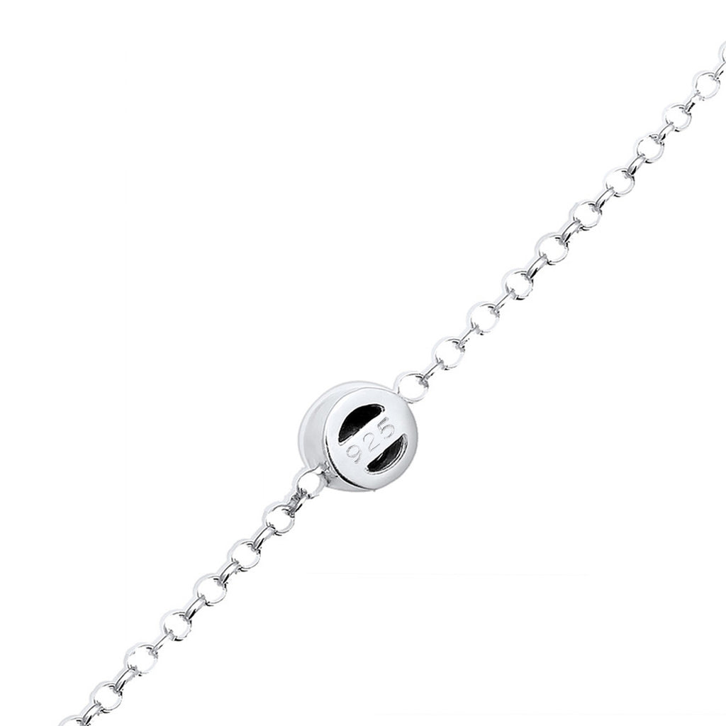 Silber - Elli | Solitär-Armband | Kristall ( Weiß ) | 925er Sterling Silber