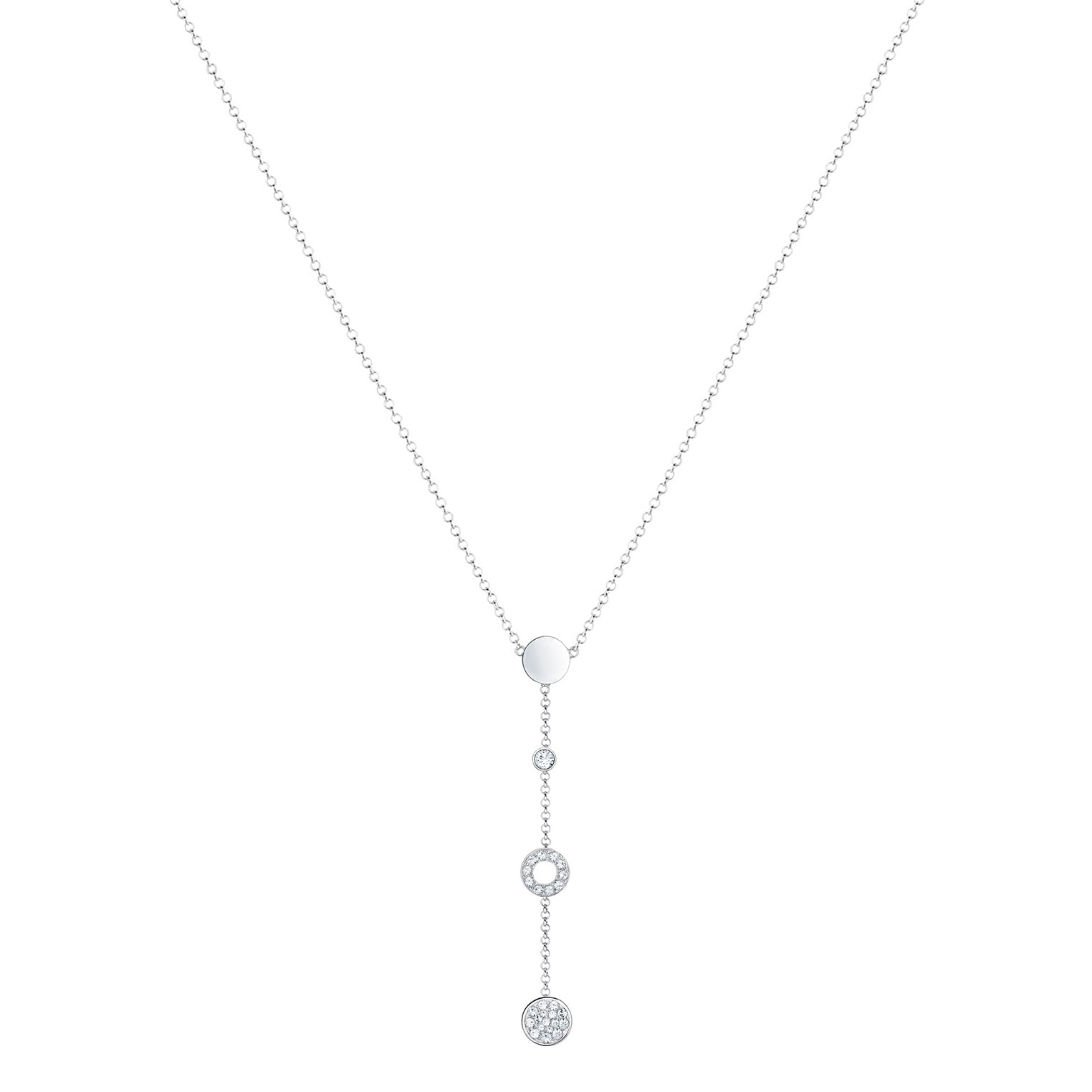 Silber - Elli | Halskette Kreis | Kristall ( Weiß ) | 925er Sterling Silber