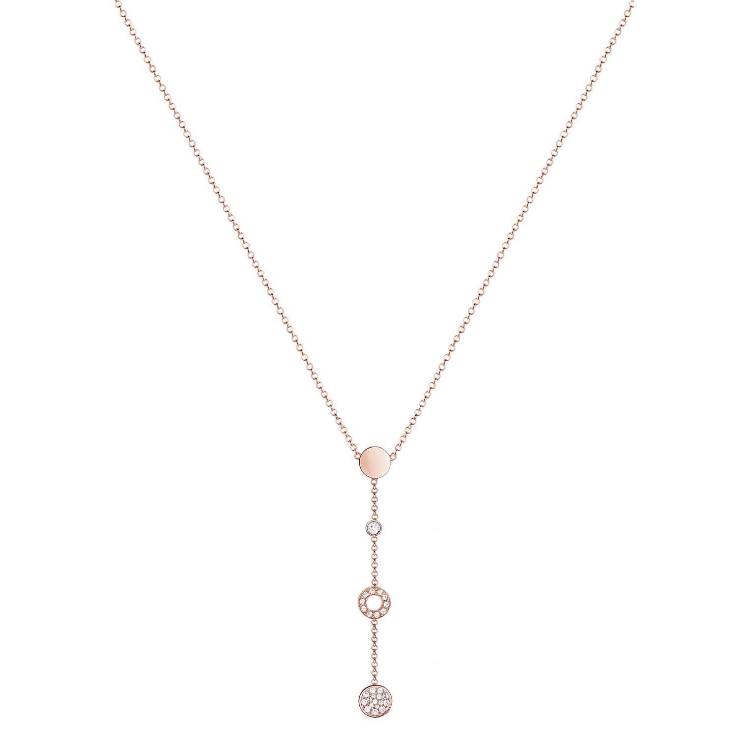 Roségold - Elli | Halskette Kreis | Kristall (Weiß) | 925 Sterling Silber Rosegold