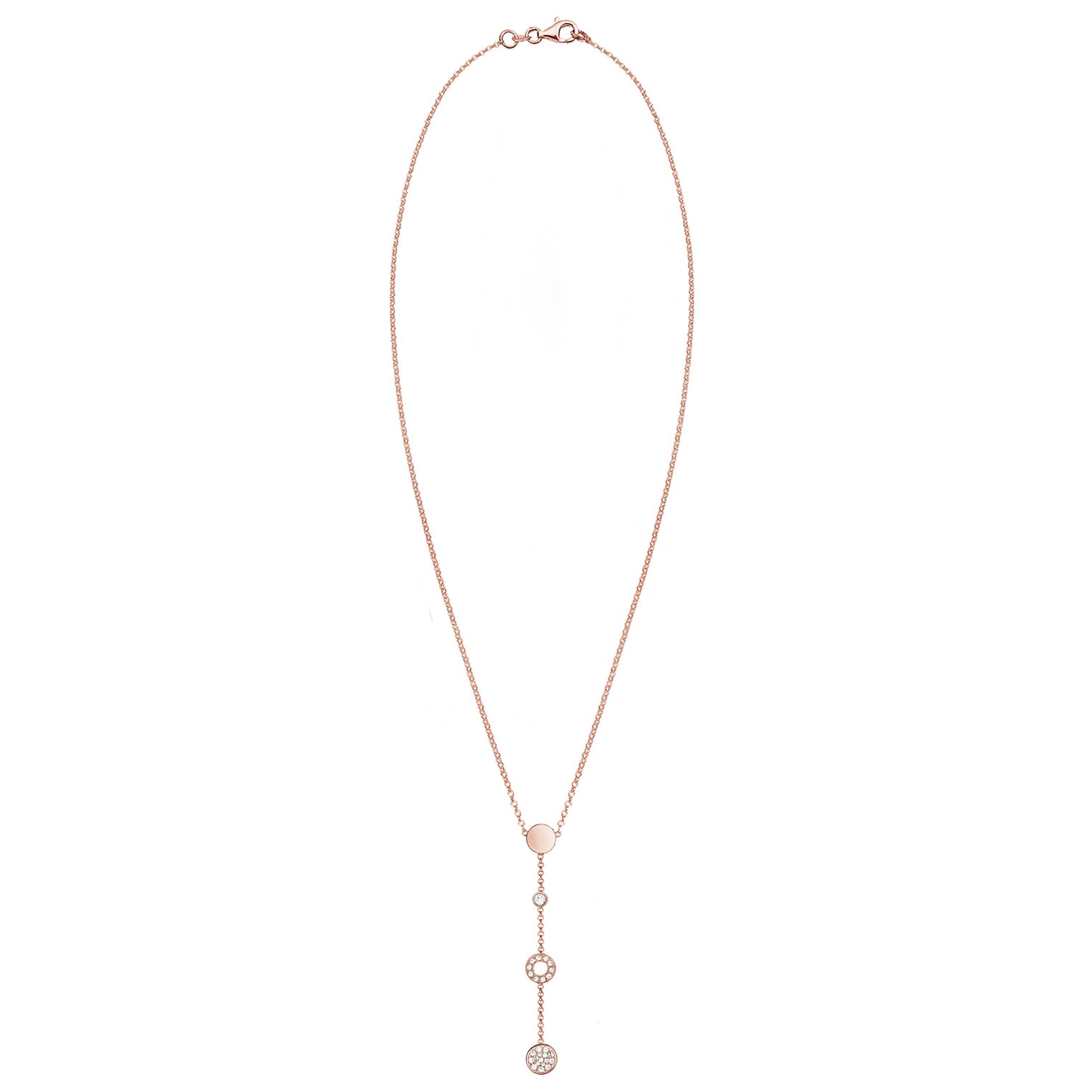 Roségold - Elli | Halskette Kreis | Mit Kristallen von Swarovski® (Weiß) | 925 Sterling Silber Rosegold