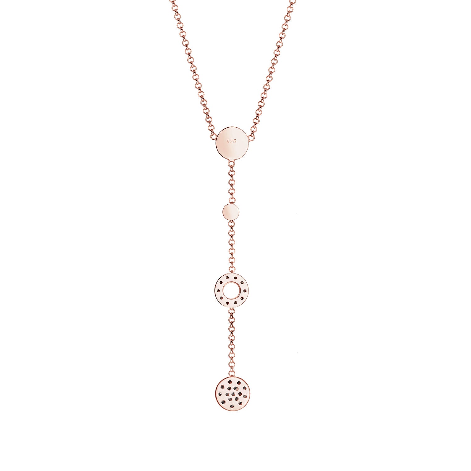Roségold - Elli | Halskette Kreis | Mit Kristallen von Swarovski® (Weiß) | 925 Sterling Silber Rosegold