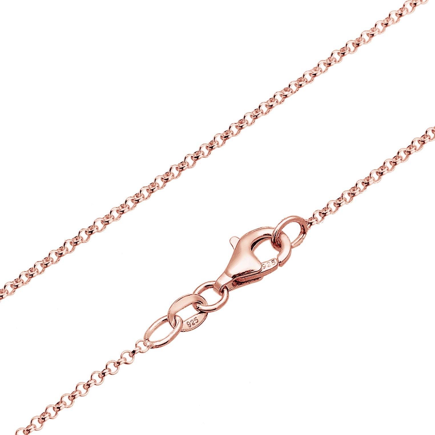 Roségold - Elli | Halskette Kreis | Kristall (Weiß) | 925 Sterling Silber Rosegold